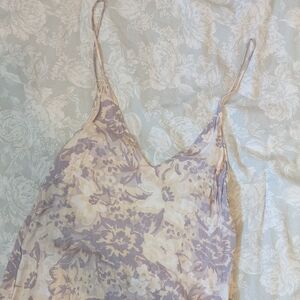 Wilfred Floral Mini Slip Dress in Cream and Lavender